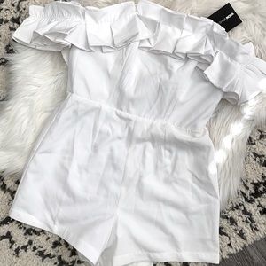 Fashion Nova, XS, white romper